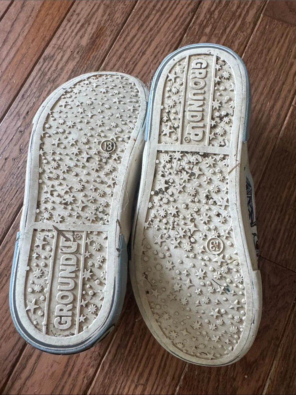 Kids Blue Stitch Pattern Slip-On Shoes